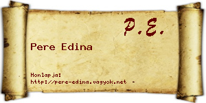 Pere Edina névjegykártya